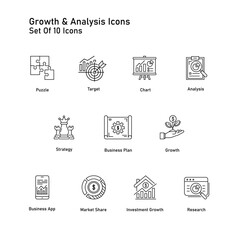 Growth and Analysis Vector Icon Design