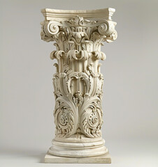 Ornate Corinthian Column Capturing Classical Elegance created with Generative AI technology