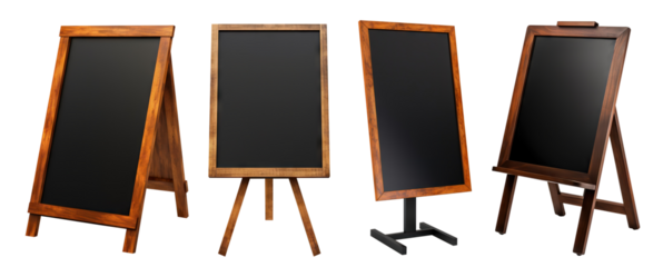 Set of outdoor menu advertising stands, cut out