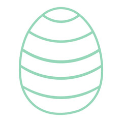 Painted Easter egg illustration. Line art style design, isolated vector. Easter holiday clip art, seasonal card, banner, poster, element
