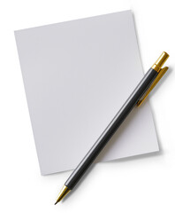 Blank Paper Notebook and Pen - Isolated Transparent PNG