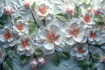 3d mural flowers wallpaper. 