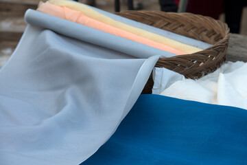 View of the silk fabrics