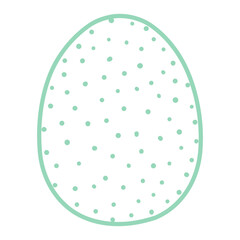 Painted Easter egg illustration. Line art style design, isolated vector. Easter holiday clip art, seasonal card, banner, poster, element