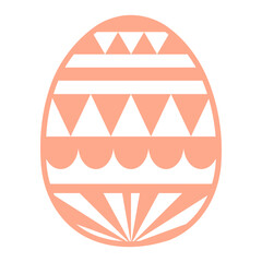 Painted Easter egg illustration. Line art style design, isolated vector. Easter holiday clip art, seasonal card, banner, poster, element