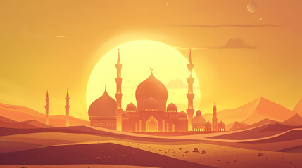 illustration islamic mosque background