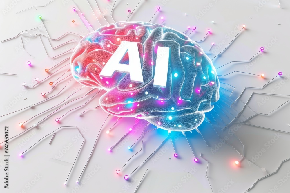 Aufkleber ai brain chip neurotransmitter interactions. artificial intelligence ai virtual assistants mind meg 