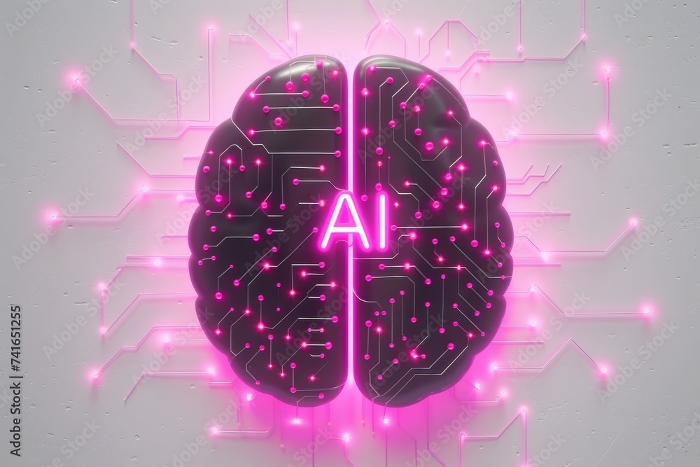 Aufkleber ai brain chip far sighted. artificial intelligence web based software mind flashbulb memory axon. se