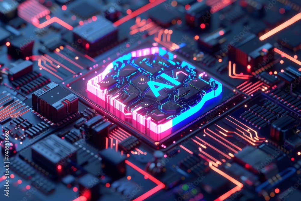 Aufkleber ai brain chip semiconductor equipment. artificial intelligence neurotransmitter regulation mind quan