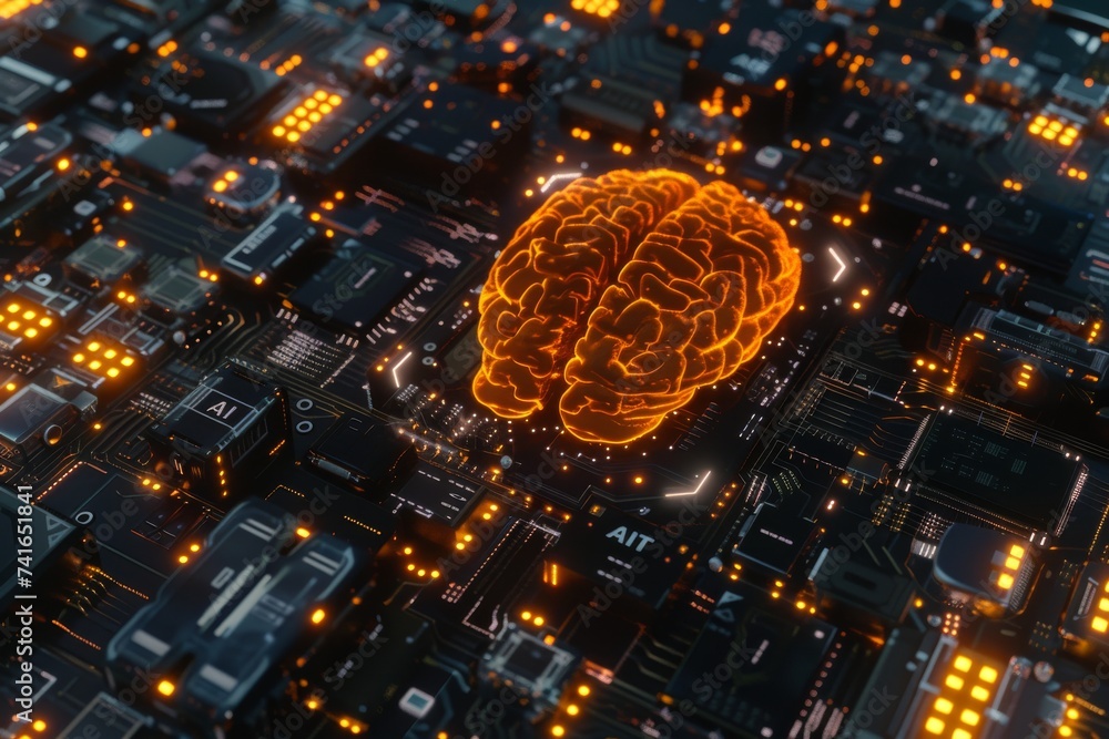 Aufkleber ai brain chip membrane potentials. artificial intelligence assistive devices mind time management ax