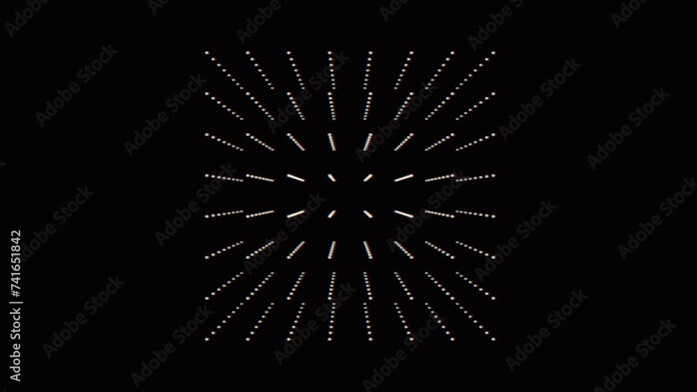 Poster minimal dotted cube with glitch effects/ animation of an abstract background with minimal cube rotat