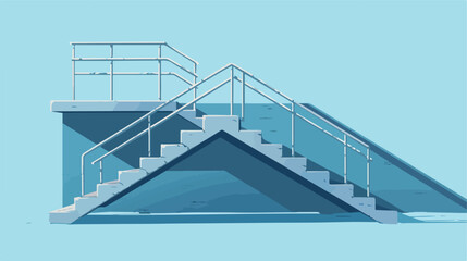 Stairs made of metal asset vector flat isolated 