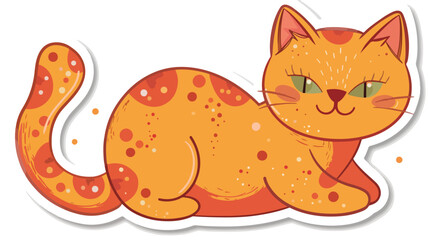 Sticker of abstract cat illustration cartoon vector