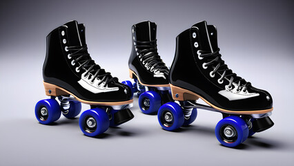 glassy roller skates shoe on a Dark background. roller skates. illustration of a skate