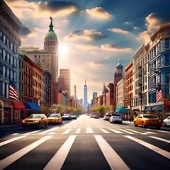 Fotobehang New York taxi city