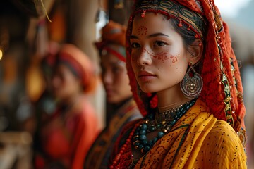 people in traditional attire