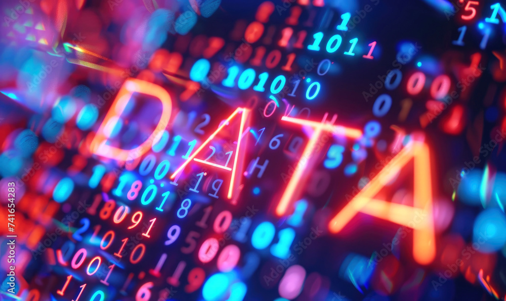 Poster digital stock chart background with word data