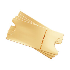 Golden coupons 3d rendering illustration