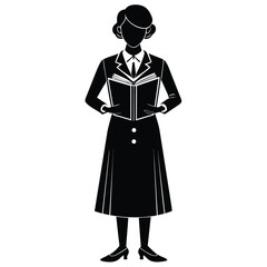 Silhouette of librarian