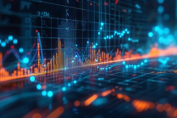 Chart of business data graph diagram and growth. Ai generative