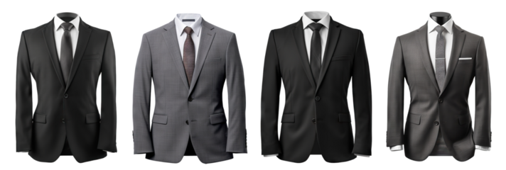 Set of stylish business suits cut out