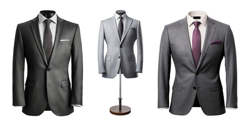 Set of stylish business suits cut out