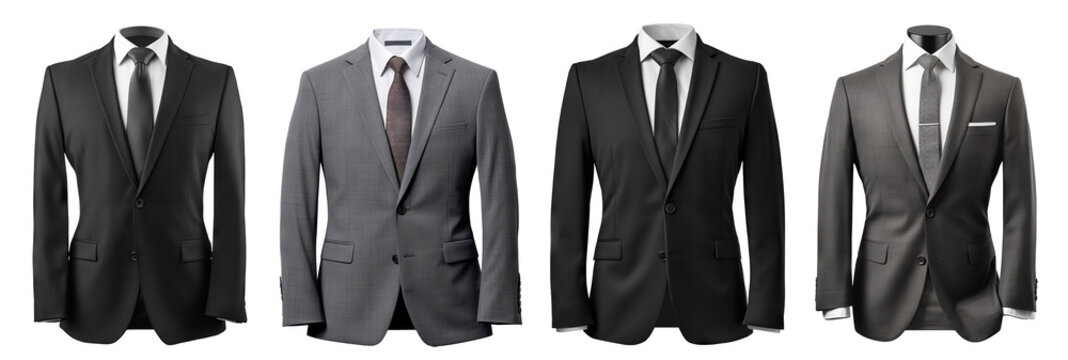 Set of stylish business suits cut out