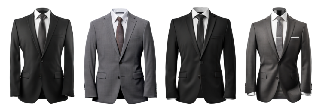 Set of stylish business suits cut out