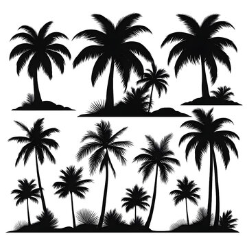 vector black palm icon on white background
