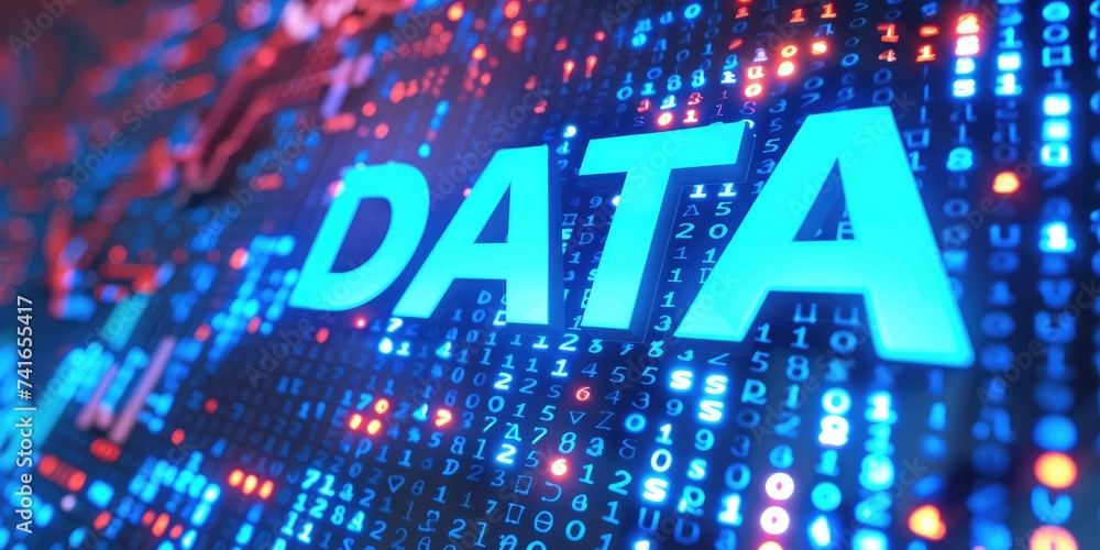 Poster digital stock chart background with word data