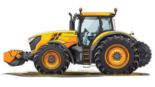 Tractor vector isolated on white cartoon vector 