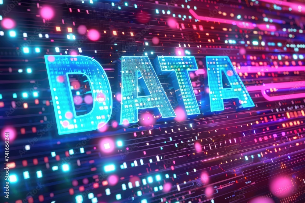 Poster digital stock chart background with word data