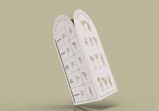 3d Curved Top Menu Mockup
