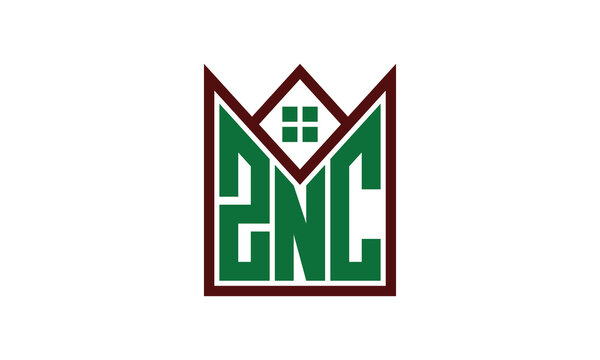 ZNC initial letter real estate builders logo design vector. construction ,housing, home marker, property, building, apartment, flat, compartment, business, corporate, house rent, rental, commercial