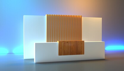 Welcome desk. Perspective view of a registration stand banners. Mockup for events, exhibitions and presentations.	
