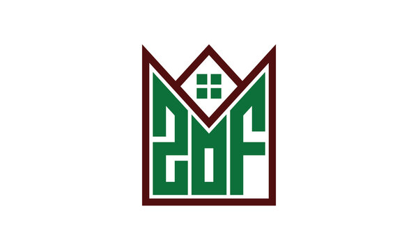 ZOF initial letter real estate builders logo design vector. construction ,housing, home marker, property, building, apartment, flat, compartment, business, corporate, house rent, rental, commercial