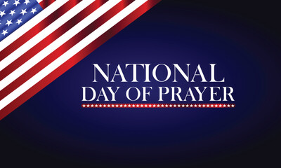 National Day Of Prayer Stylish Text With Usa Flag illustration Design