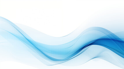 Obraz premium Néon effet flou, fumée, vague en mouvement, bleu électrique et clair sur fond blanc. Pour conception et création graphique, bannière 