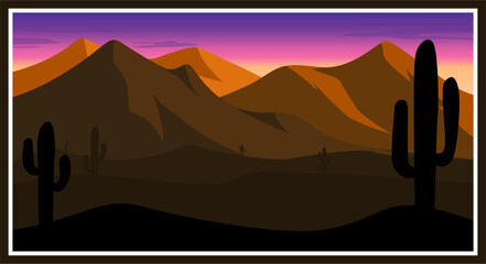 sunset in the desert