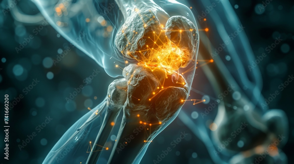Poster digital illustration of neural synapses with glowing connections in a dynamic, abstract environment,