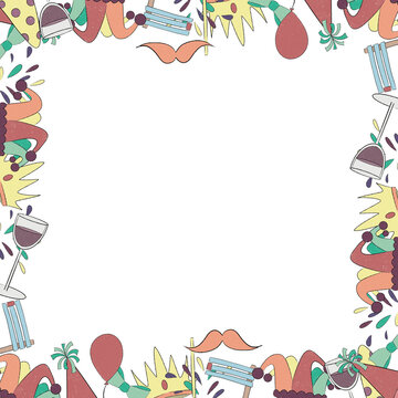 Holiday festive frame, template for invitations, greeting card, social media