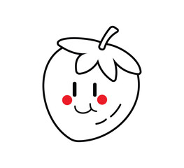 Cute Cartoon Fruit character Vector Art. Simple and fun design for kids