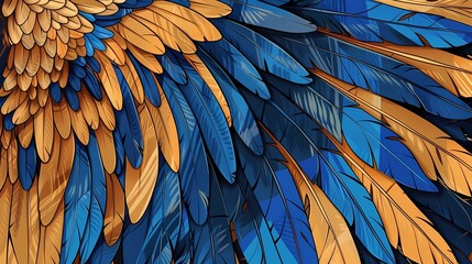 Obraz premium bird feathers background pattern, banner, wings background picture, seamless background