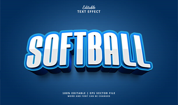 Softball Editable Text Effect  Style 3d Sport Vintage & Logotype Badge Sporty