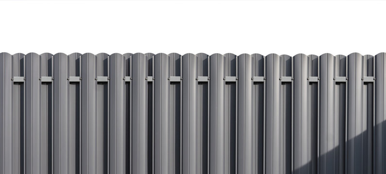 New fence made of dark-colored metal profile