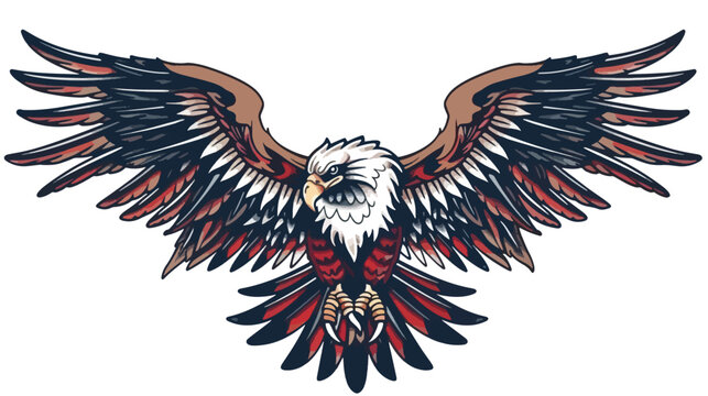 Eagle tattoo illustration vector. isolated white