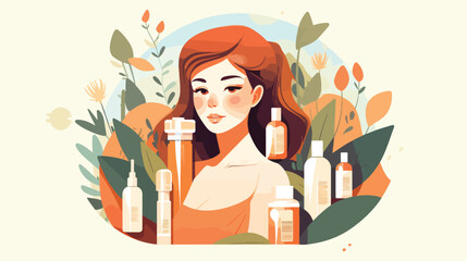 Facial skin care products concept vector illustration