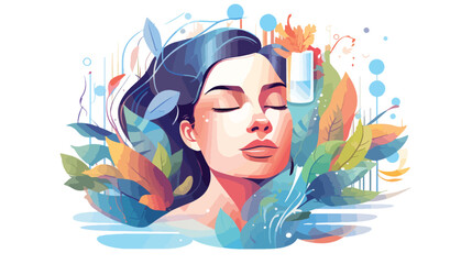 Facial skin care products concept vector illustration - obrazy, fototapety, plakaty
