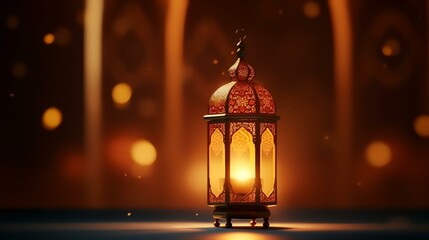 Obraz na płótnie Canvas Ramadan Kareem background with Arabic lantern and bokeh lights