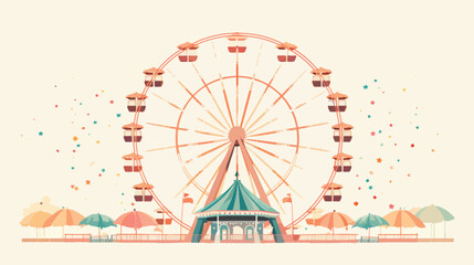 Ferris wheel illustration vector